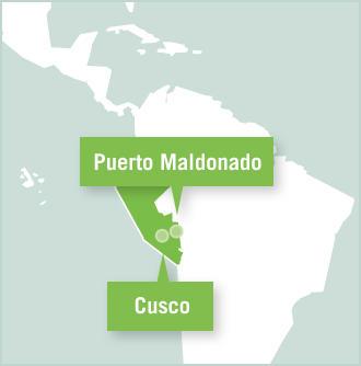 Projects Abroad Peru Volunteer Office in Urubamba Map of the Peru project placement in Urubamba, Cusco, Huyro, and the Taricaya Lodge in the Amazon
